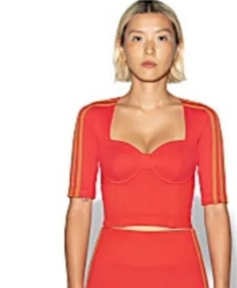 NWT adidas x IVY PARK Circular Knit Crop Top Coral